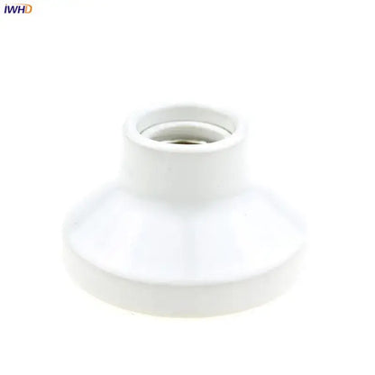White ceramic e27 bulb holder with glossy finish and flared base for decorbites ceramic e27 bedroom lamp fitting