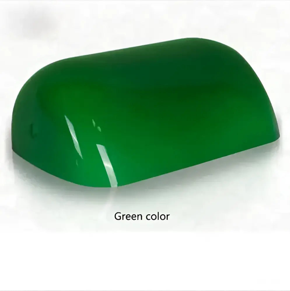 Glossy glass banker lamp cover in solid green with smooth curved design for office desk decorbites glass banker lamp shade