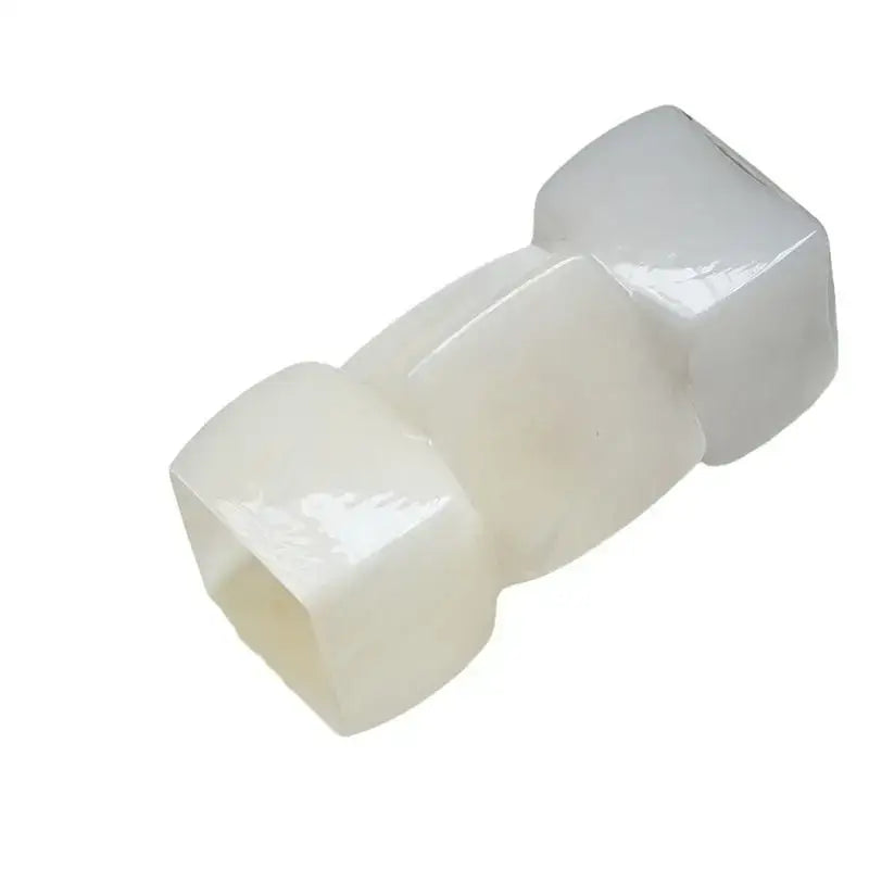 Translucent white glossy plastic connector with hexagonal cross-section for decorbites geometric square vase table decor