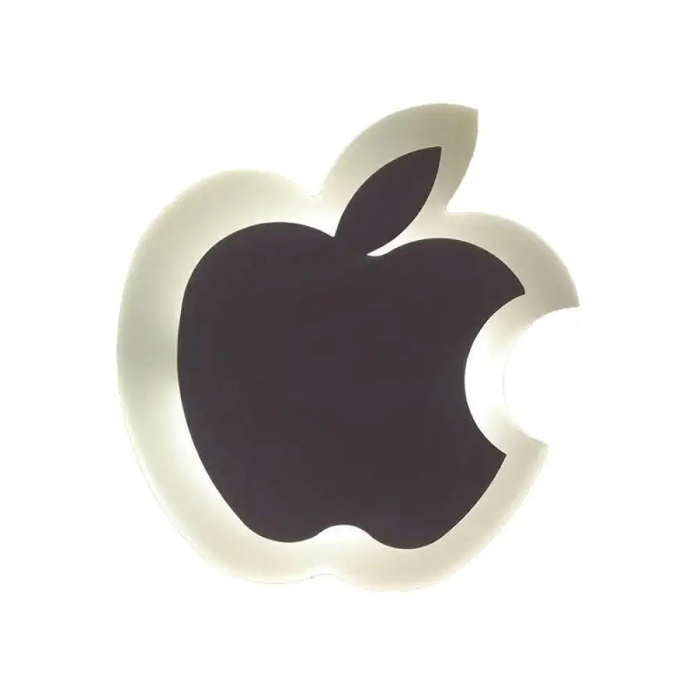 Black apple logo with white outline on gold and brown crescent led wall light for children’s bedroom wall lights