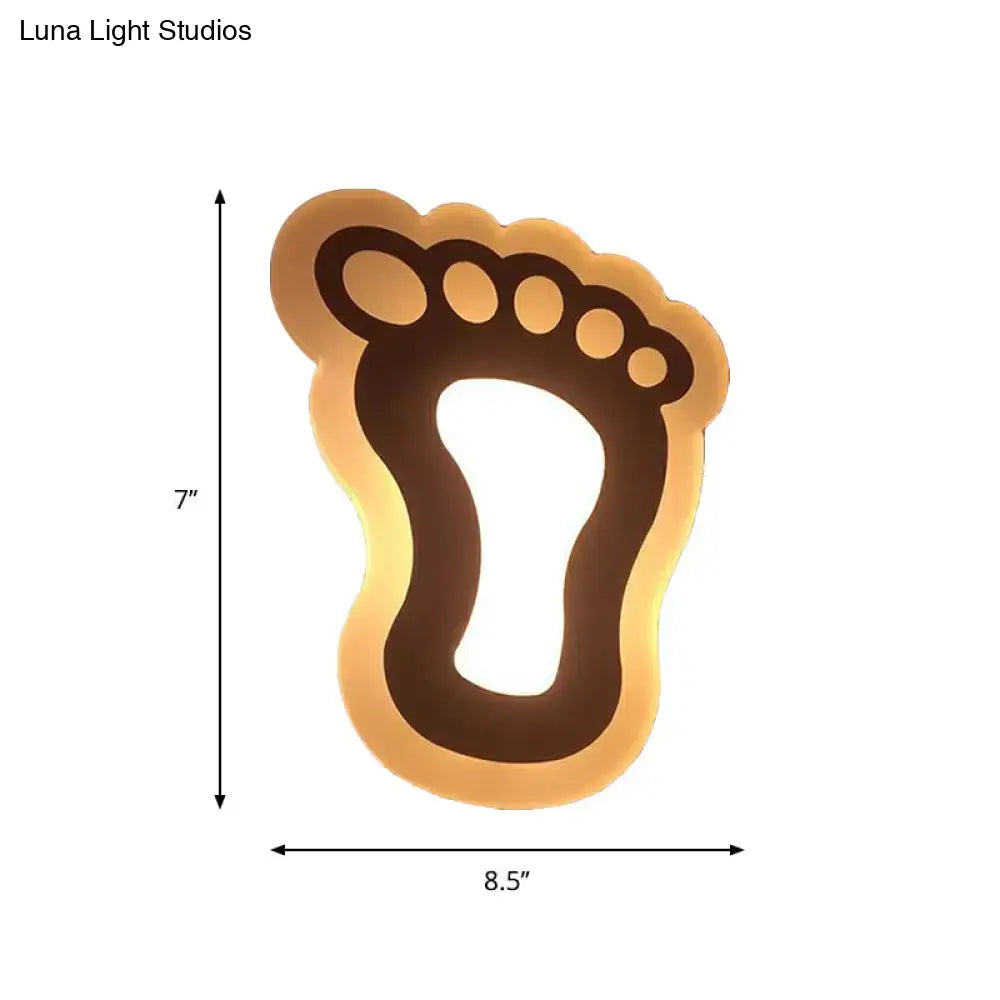 Warm-toned gold and brown crescent led wall light with glowing interior for children’s bedroom wall light decor