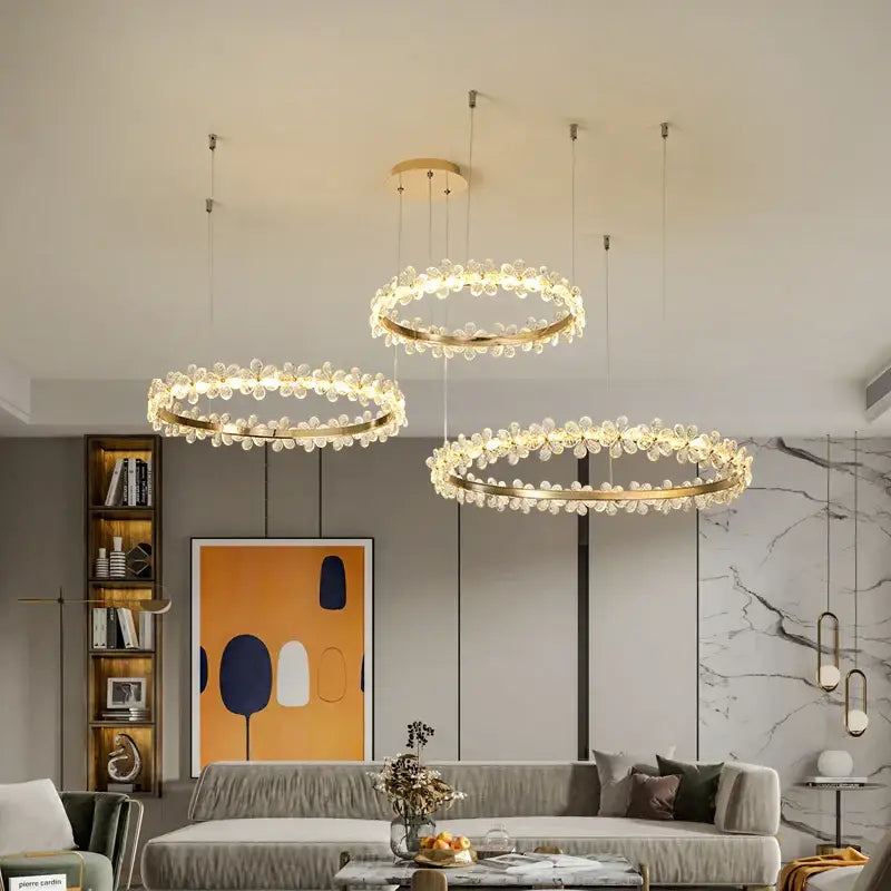 Three elegant gold butterfly crystal led chandeliers with crystal droplets for living room decorbites crystal led lighting