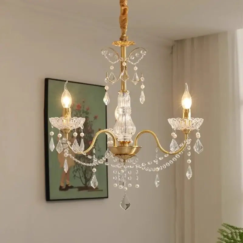 Gold candle style crystal chandeliers light with gold finish and crystal droplets for dining room decorbites crystal chandeliers