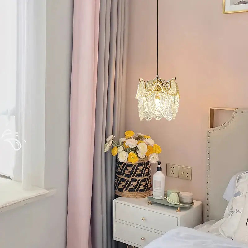 Gold carved glass pearl chandelier with crystal-encrusted pendant light and gold-toned frame for dining room decorbites carved glass