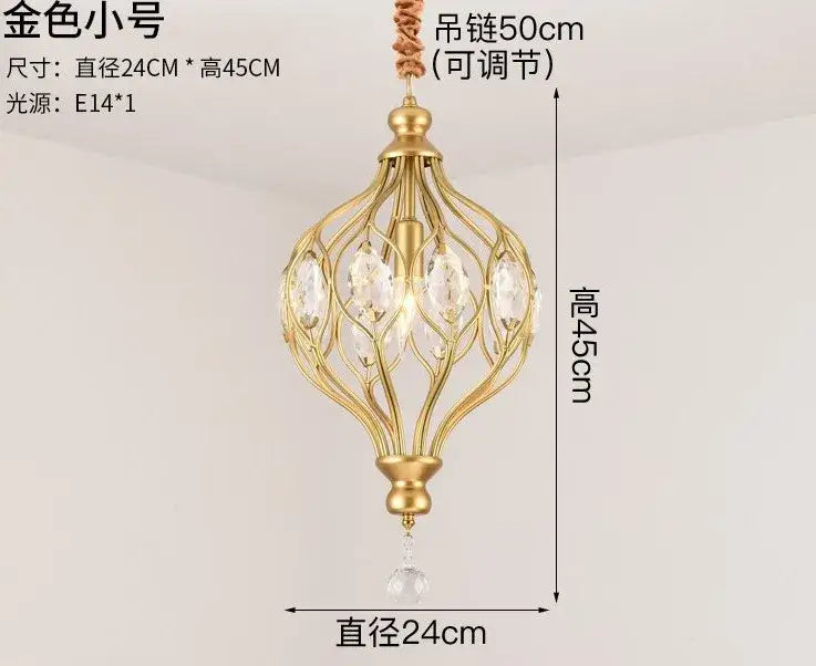 Gold-toned decorbites art design pendant lights with delicate wireframe and crystal accents on adjustable 50cm chain