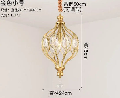 Gold-toned decorbites art design pendant lights with delicate wireframe and crystal accents on adjustable 50cm chain