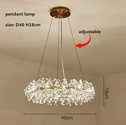Gold double tiered decorbites crystal flower chandelier with gold metal frame and clear faceted crystals for dining room light