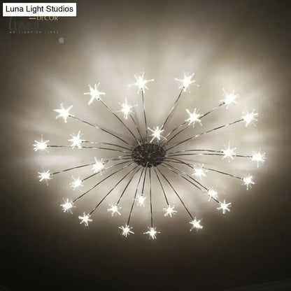 Decorbites™ glory black metal led flowers chandeliers with glowing white starburst lights ideal for hotel lobby decor