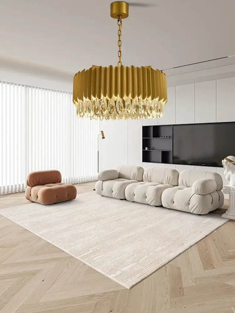 Gold-toned pendant lights with fluted cylindrical body and decorbites crystal water droplet for dining room decor