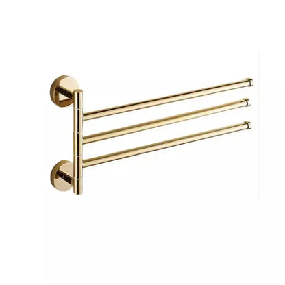 Gold three-tier towel rack with sleek metallic finish ideal for decorbites copper swivel copper swivel towel holder