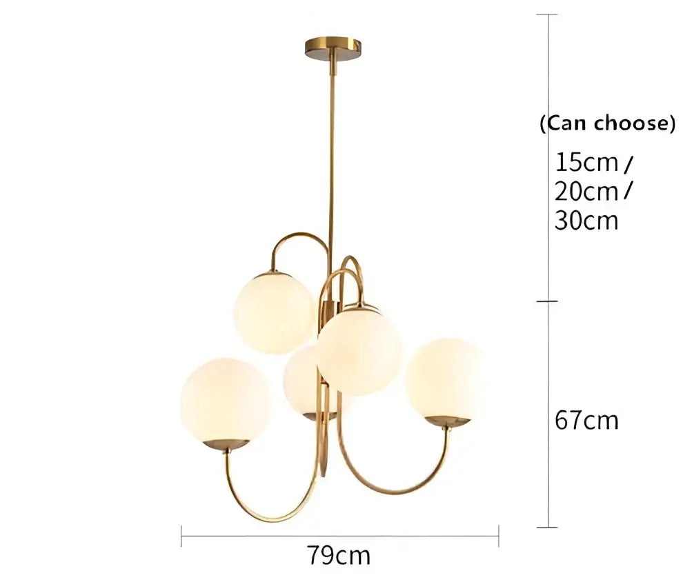 Gold frosted glass ball led pendant chandelier with five frosted glass globe shades for kitchen lighting decorbites glass ball