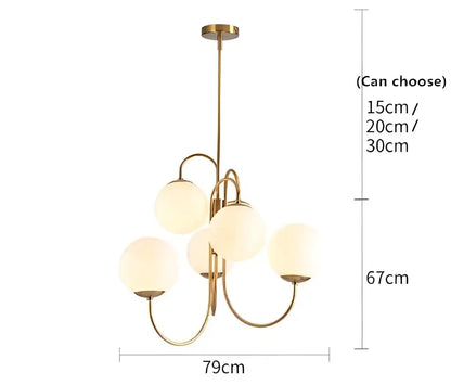 Gold frosted glass ball led pendant chandelier with five frosted glass globe shades for kitchen lighting decorbites glass ball