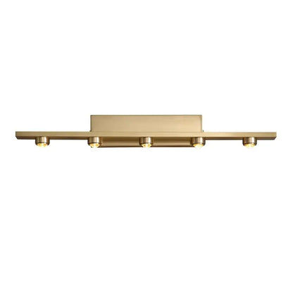 Modern brass-finished wall sconce with five circular LED bulbs for decorbites iron art mirror bathroom lighting