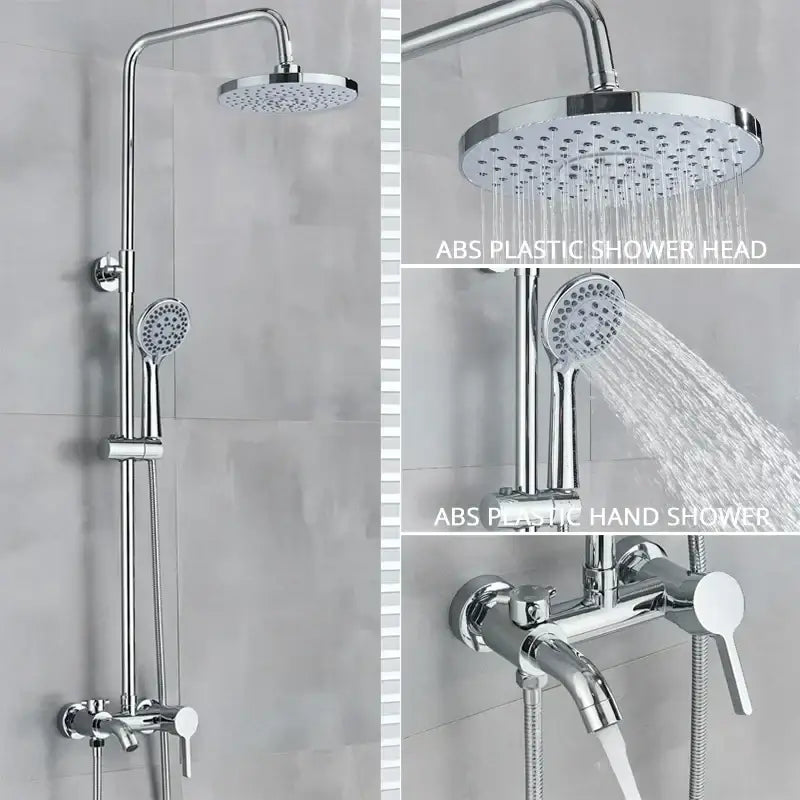 Chrome-finished abs plastic shower head with circular design and multiple nozzles for decorbites gold polish rain shower system