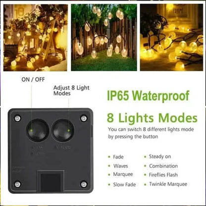 Black rectangular solar-powered light controller with buttons for decorbites crystal fairy string lights patio decor