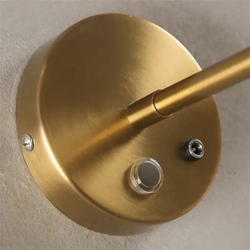 Brass-finished wall-mounted lamp base with cylindrical stem and mounting hardware for decorbites golden glass ball led wall light