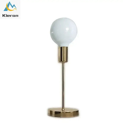 Golden modern led bedside lamp with gold-toned minimalist design and frosted glass globe for bedroom lighting