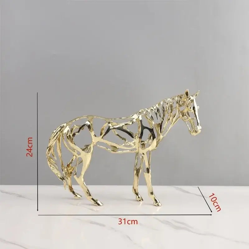Golden openwork animal sculpture tiger figurine in metallic gold with intricate openwork design for living room decorbites decor