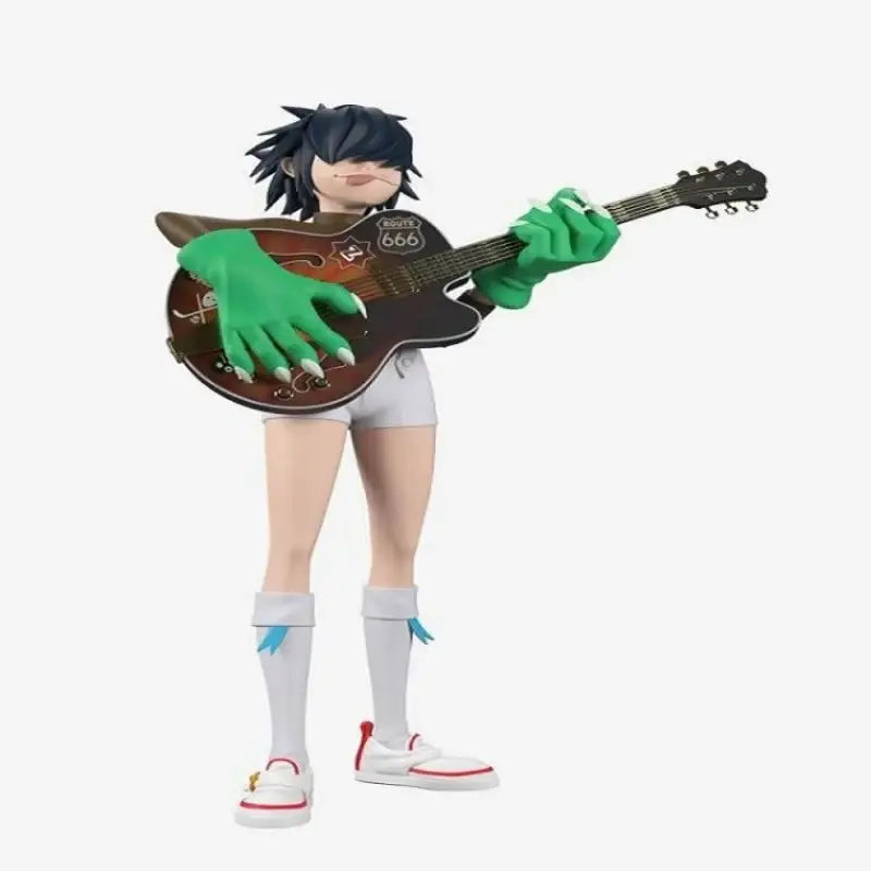 Detailed gorillaz band resin action figure with spiky black hair and electric guitar for decorbites gorillaz band decor