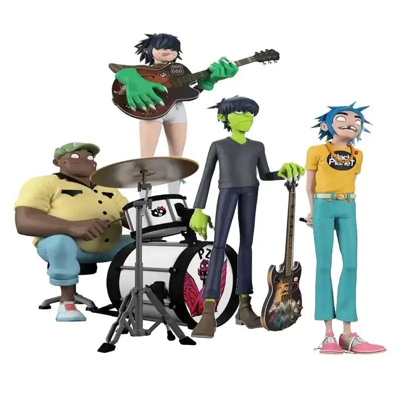 Gorillaz band resin action figure set featuring four colorful collectible figurines ideal for bedroom decorbites decor