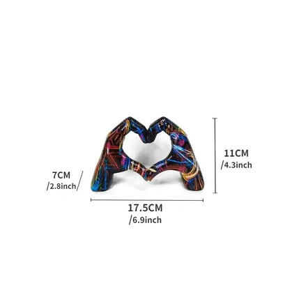 Vibrant multicolored resin ornaments in a glossy heart shape for colorful love decorbites colorful love office decor