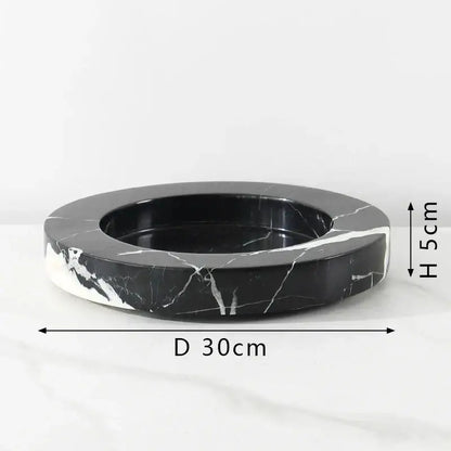 Black and white marble ashtray with sleek circular design from decorbites grand antique storage jar collection