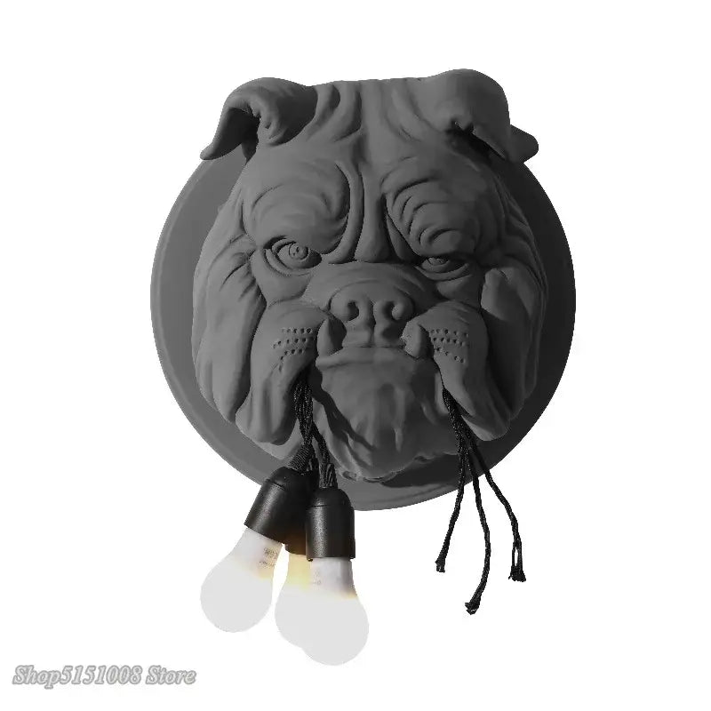 Gray concrete decorbites bulldog wall lamp with three hanging bulbs for bedroom decor and ambient lighting