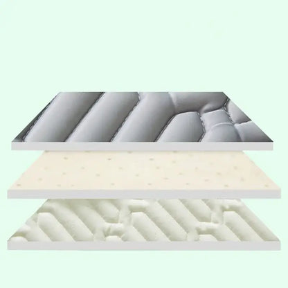 Three-layered gray quilted decorbites cooling latex summer mat set with perforated foam for bedroom bed pad comfort