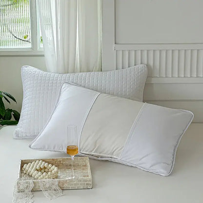White quilted cotton pillowcase shield with diamond-stitched pattern and crisp edges for decorbites cotton pillowcase protection