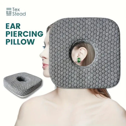 Gray textured comfort ear guard pillow by tex stead with hexagonal pattern for decorbites comfort ear relief