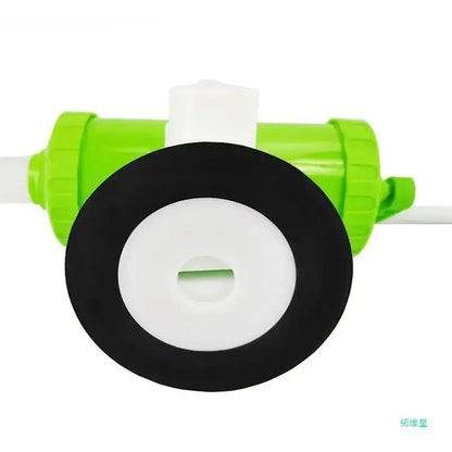 Green and white 2lbs plastic sausage maker with funnel tubes featuring bright green pump and black rubber gasket