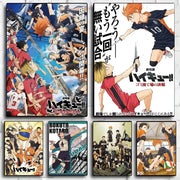 Anime-themed haikyuu hot anime poster set featuring vibrant volleyball player illustrations for home or bar decor