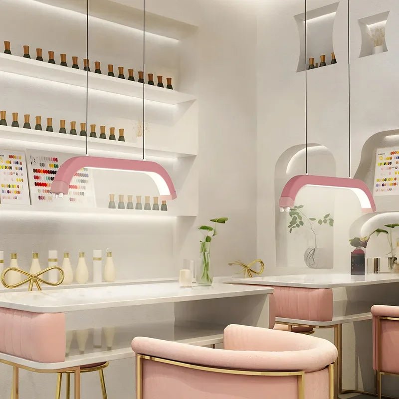 Half Moon Dimmable LED Pendant Light for Beauty Studio - Decorbites