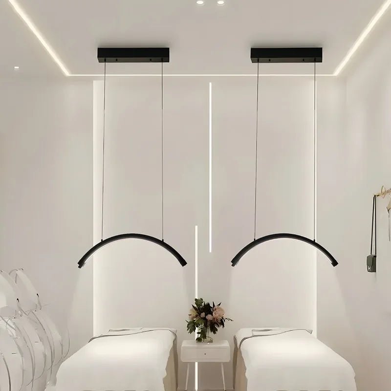 Half Moon Dimmable LED Pendant Light for Beauty Studio - Decorbites