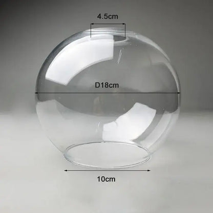 Hand blown clear glass globe lampshade with 18cm diameter and 4.5cm neck for living room lighting fixtures