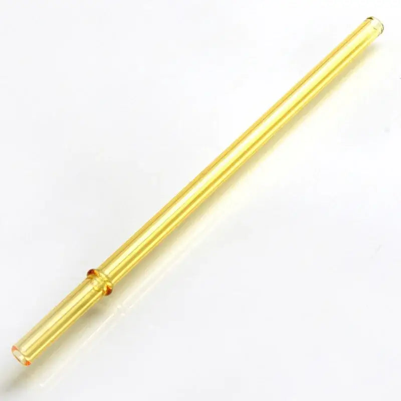 Hand blown golden-yellow glass straws with amber accents from decorbites glass straws kitchen drinkware set