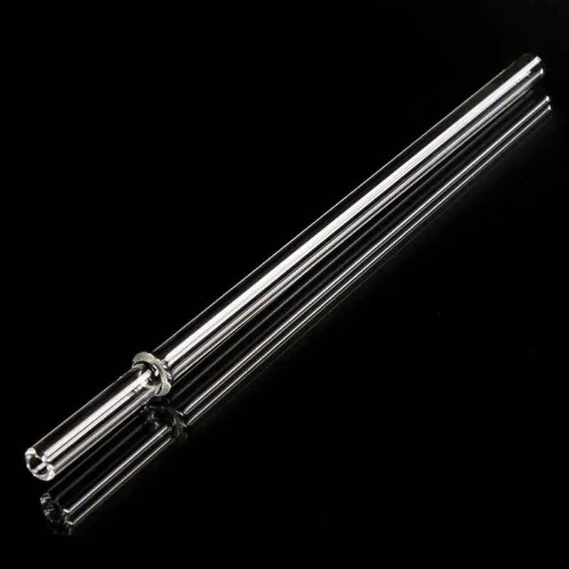 Hand blown clear glass straws with metallic ring end from decorbites glass straws kitchen drinkware set