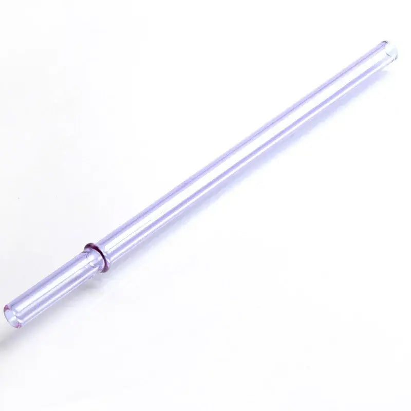 Hand blown colorful twisted glass straws with clear glass straw purple tint and purple ring decorbites glass straws