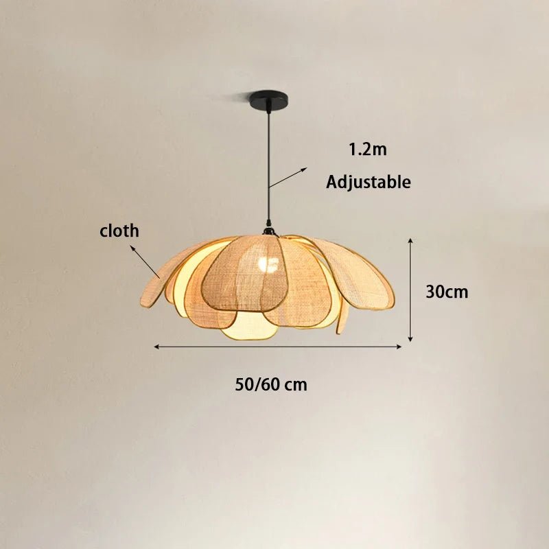 Hand-Woven Natural Rattan Petal Pendant Light - Decorbites