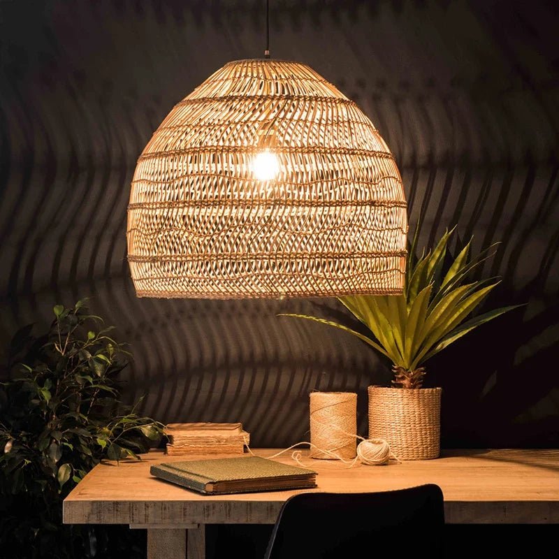 Handmade Chinese Style Rattan Pendant Light - Decorbites