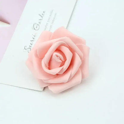 A delicate pink handmade foam roses flower with soft layered petals for wedding decor and bedroom bouquet by decorbites foam roses