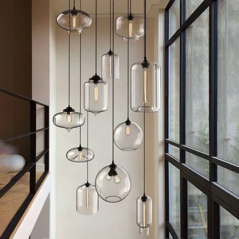 Handmade Glass Nordic Pendant Light With Chrome Finish - Decorbites