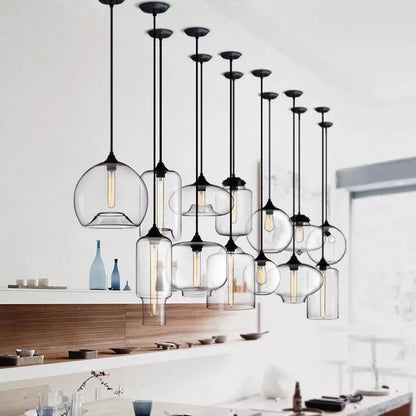 Handmade Glass Nordic Pendant Light With Chrome Finish - Decorbites