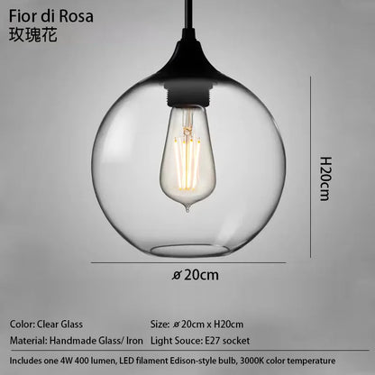 Handmade Glass Nordic Pendant Light With Chrome Finish - Decorbites