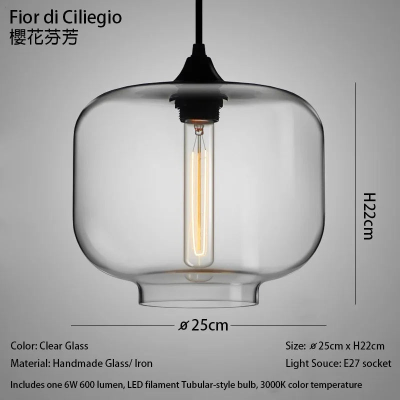 Handmade Glass Nordic Pendant Light With Chrome Finish - Decorbites