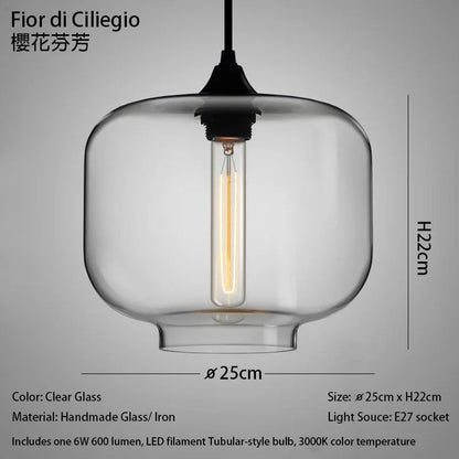 Handmade Glass Nordic Pendant Light With Chrome Finish - Decorbites
