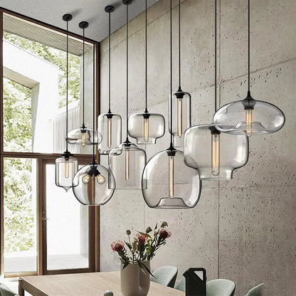 Handmade Glass Nordic Pendant Light With Chrome Finish - Decorbites