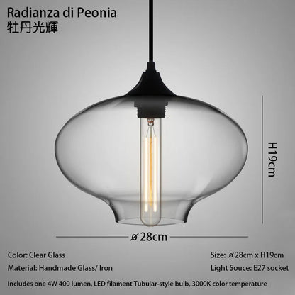 Handmade Glass Nordic Pendant Light With Chrome Finish - Decorbites