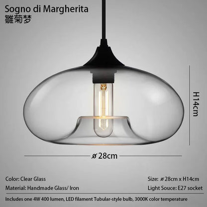Handmade Glass Nordic Pendant Light With Chrome Finish - Decorbites
