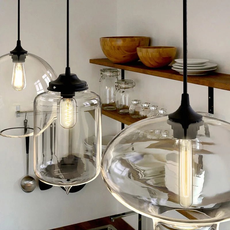 Handmade Glass Nordic Pendant Light With Chrome Finish - Decorbites